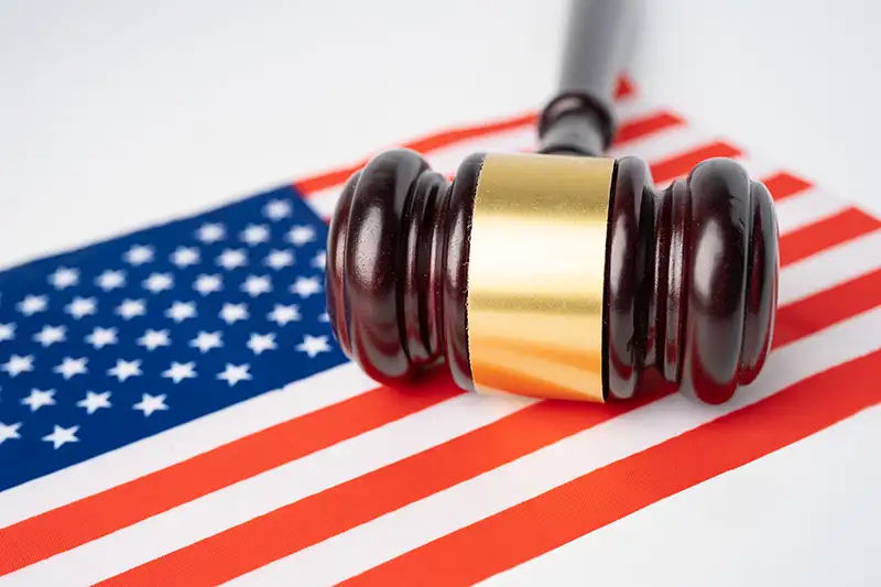 American flag and gavel